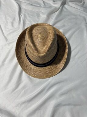 Palm Leaf Straw Fedora Hat – Made in Mexico – Size 7 1/2 Resortwear Boho Coastal